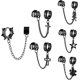thumbnail image 1 of Heytea 6 Piezas Pendientes De Cadena Para Hombres Y Mujeres,Punk Vintage Ear Cuffs Borla Pendientes De Aro Conjunto De Acero Inoxidable Cruz Cráneo Cuelgan Pendientes De Aro Con Bi, 1 of 5
