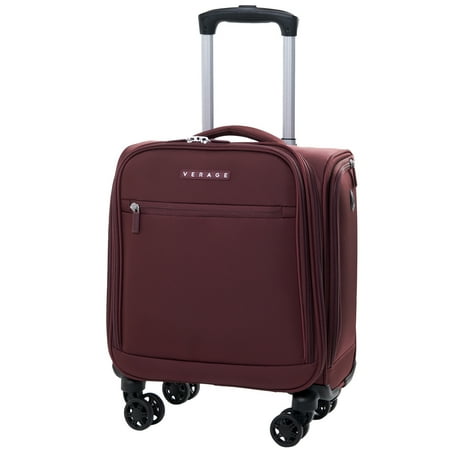 Verage Underseat Carry On Luggage with Wheels, 14.5-Inch Spinner Small Suitcase, Softside Lightweight Travel Bag for Men and Women, Airplane Carry On Bag, Burgundy Red