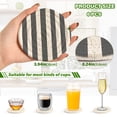 thumbnail image 3 of Haosy Set of 6 Drink Woven Coaster with Holder Heat Resistant Non-Slip Bar Coasters 4 Inches Dark Gray and White Striped, 3 of 7