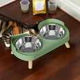 thumbnail image 5 of KMWGRE Elevated Cat Dog Bowl Stainless Steel Feeder Integrated Food Water Dispenser Stand for Dining Comfort D 32.5x17cm, 5 of 5