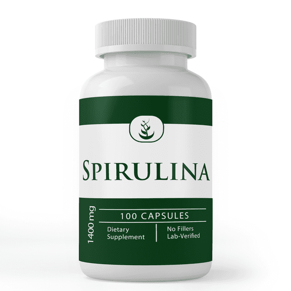 PURE ORIGINAL INGREDIENTS Spirulina 100 Capsules Rich in Phycocyanin, Pure