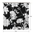 thumbnail image 5 of Waterproof Blakc Peony Flowers with Leaves Shower Curtain 72x72 Inch Boho Style Polyester Unique Shower Curtain for Bathroom Hotel Home Decor with 12 Plastic Hooks, 5 of 5