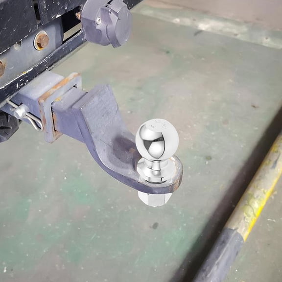 OUNONA Heavy Duty Plated Silver Trailer Hitch Ball Stainless Steel for Various Trailers