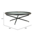 thumbnail image 4 of Aneis Coffee Table Black Coffee Table, Modern Style, Tempered Rippled Glass round shape tabletop, Fir Wood, Indoor Living, 4 of 9
