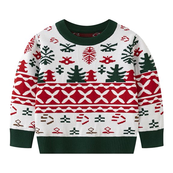 GYRATEDREAM Toddler Ugly Christmas Sweater Santa Claus Crewneck Long Sleeve Knitted Pullover Kids Boys Girls Xmas Holiday Sweatshirt 3-7T