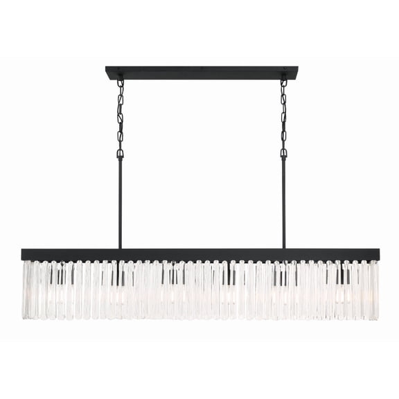 EMO-5407-BF Crystorama Lighting Emory - 6 Light Chandelier-23.75 Inches Tall and 49 Inches Wide-Black Forged Finish
