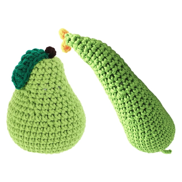 OULII 2Pcs Knitting Pear Decor Luffa Shaped For Home Decor