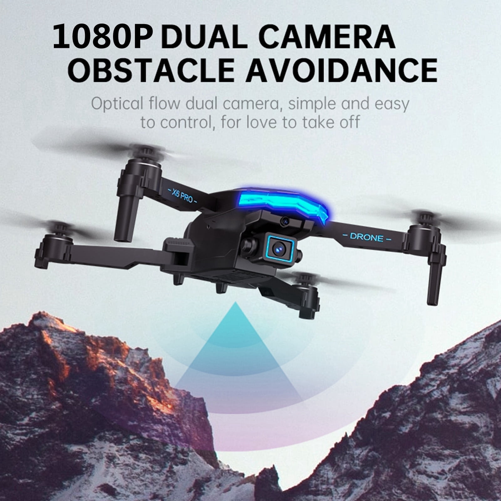 ESULOMP Drone with 1080p Dual HD Fpv Camera Optical Fl-ow Localization Remote Control Toys Gifts for Boys Girls with Altitude Hold Headless Mode Start Speed