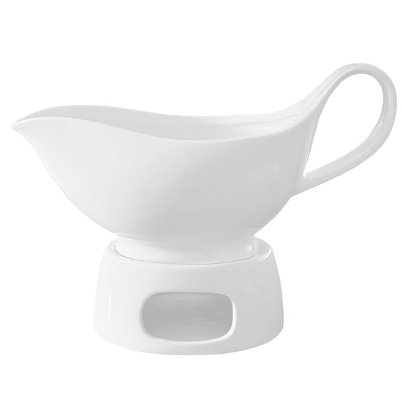 Qlans Large White Gravy Boat, 20oz hot sauce, salad dressing, milk, microwave and refrigerator safety