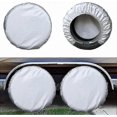 thumbnail image 1 of Tire Covers Set Of 4, Travel Trailer Camper Truck Suv Motorhome Waterproof Wheel Cover, Sun Rain Snow Protector, Fit 27-29 Inch Tire Diameter/silver, 1 of 1