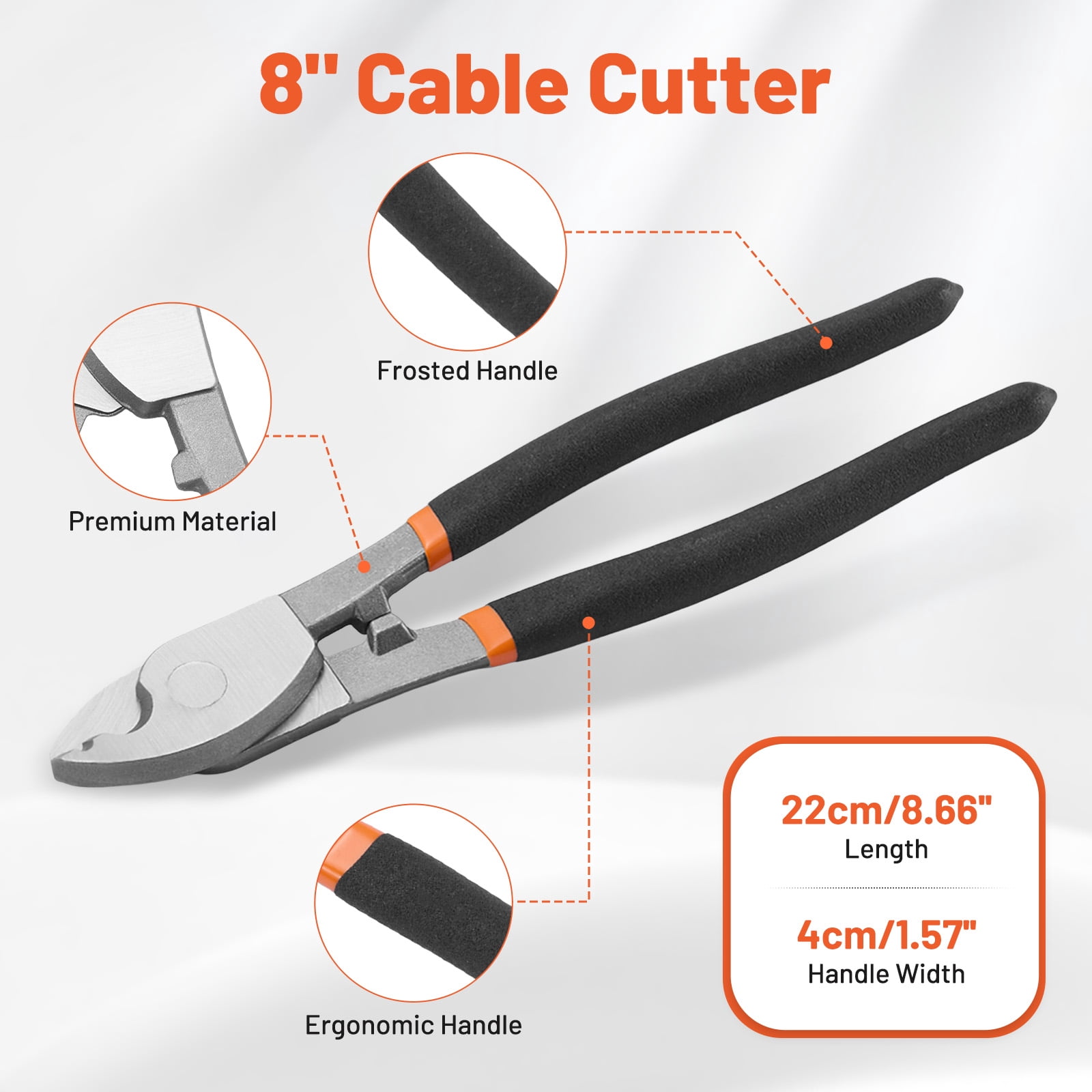 SPBTAR Bolt Cutter Pliers Set 3Pcs, 14" Heavy Duty Bolt Cutter, 8" Mini Bolt Cutter, 8" Wire Cable Cutter with Carrying Bag, CR-V Blade, Easily for Cutting Locks, Chains, Iron Wire