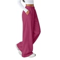 thumbnail image 4 of Diufon Womens Baggy Sweatpants High Waisted Straight Leg Joggers with Pockets Drawstring Sweat Pants for Workout & Sport, 4 of 8