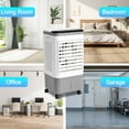 thumbnail image 5 of 461CFM Portable Air Cooler, 5.28 Gal/20L Evaporative Swamp Cooler, 3-IN-1 Cooling Fan with Scroll Casters, Remote Control, 3 Speeds, 12H Timer & 4 Ice Box, Humidifying Oscillating Fan, 5 of 10