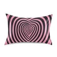 thumbnail image 3 of Dailycode Satin Pillow Case King Silk Pillow Cover for Hair and Skin Envelope Closure Pink and Black Heart-shaped 20"x40", 3 of 9