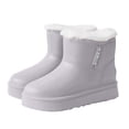 thumbnail image 6 of Viluyesy Womens Ankle Snow Boots Round Toe Thick Platform Sole Plush Lined Side Zipper Casual Winter Outdoor Boots Gray Size 8, 6 of 7