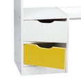 thumbnail image 3 of Neinkie Computer Desk with 2 Drawers and 3 Hutch Shelves, Home Office Desk with Wide Desktop and Keyboard Drawer, Wood Executive Desk Writing Study Table PC Desk for Bedroom, White, 3 of 8