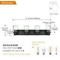 thumbnail image 3 of Melucee 4-Light Black Bathroom Vanity Light, Modern Vanity Lighting Fixture for Bathroom Bedroom Wall Sconces with Clear Glass Shade, 3 of 7