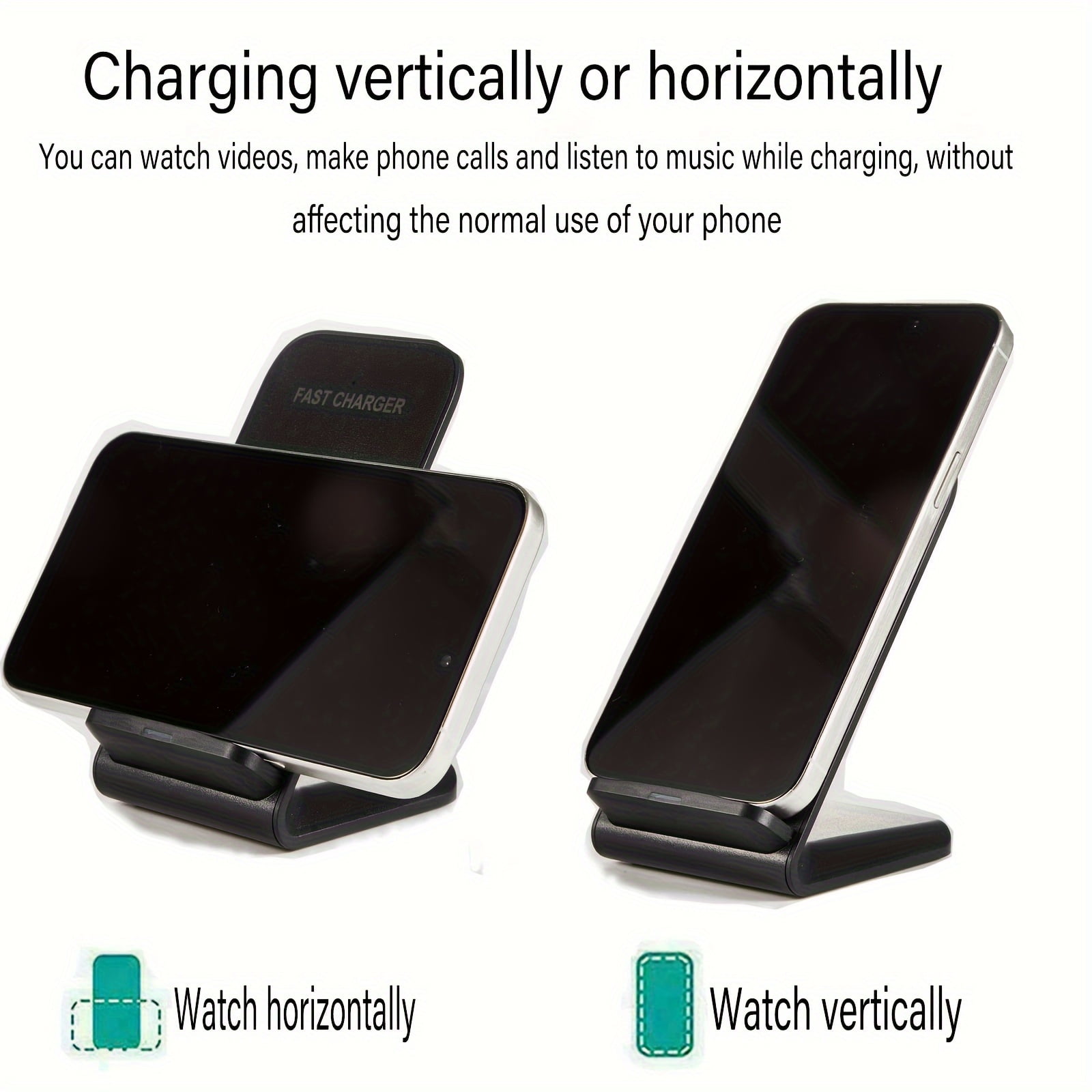 30W Fast Wireless Charger Stand Dock for Apple iPhone 16/15/14/13/12/11 Pro Max S24 S24+ S23 S23+ S22 S22+ S21 S21+ S20 S20+ Android Phones US