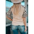 thumbnail image 1 of POGLIP Women's Khaki Coffee Jesus Graphic Leopard Ruffle Sleeve Top, 1 of 5