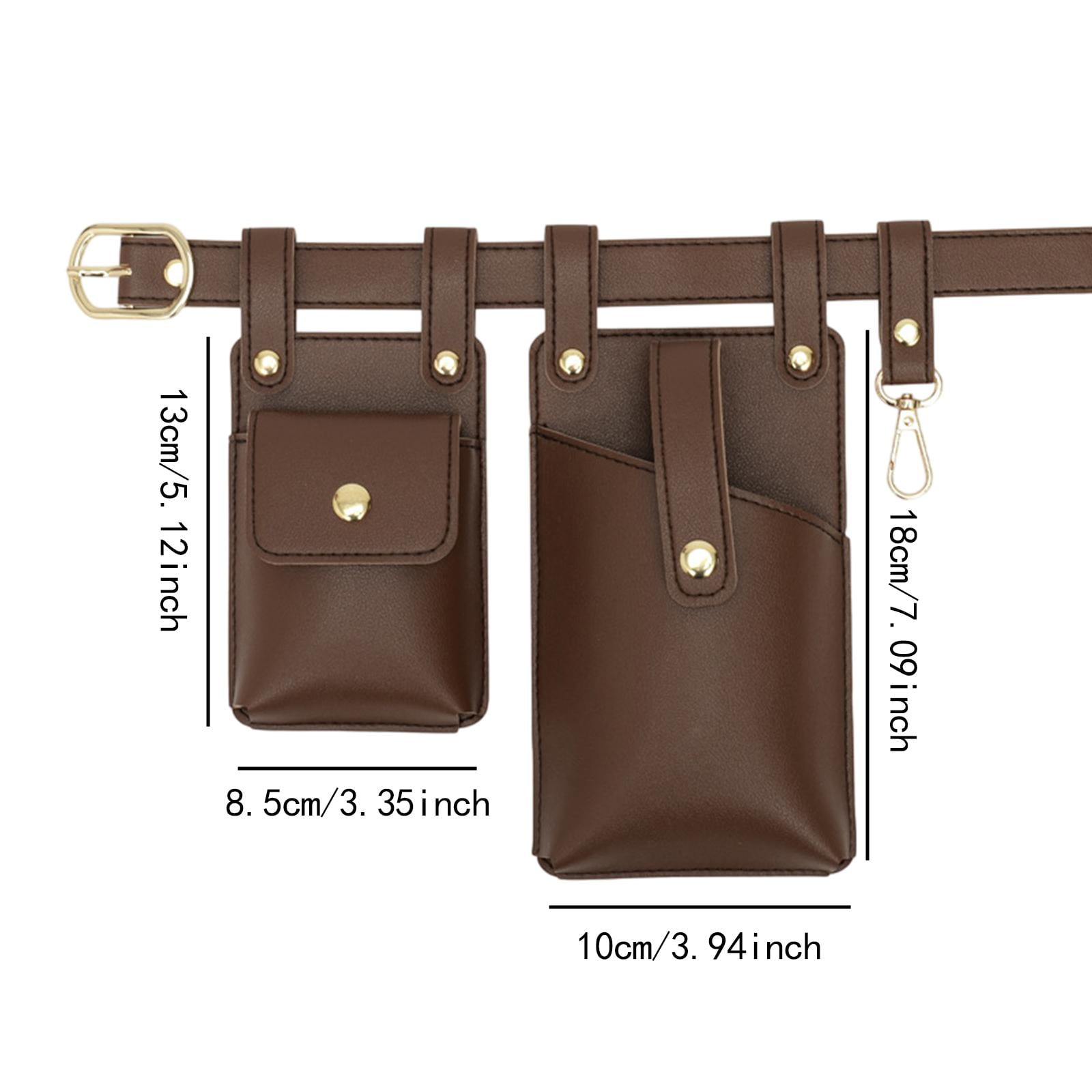 FVDPWYE Belt Pouch Sturdy Waist Organiser Belt Fashion Waterproof Comfortable Fanny Pack Dark Brown
