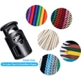 thumbnail image 2 of Torch 30Pcs Cord Locks for Drawstrings, 1.1 inch Single Hole Spring Toggle Stopper, Shoe Lace Tie Locks, for Shoelaces, Drawstrings, Bags, Clothing, and More, Black, 2 of 7