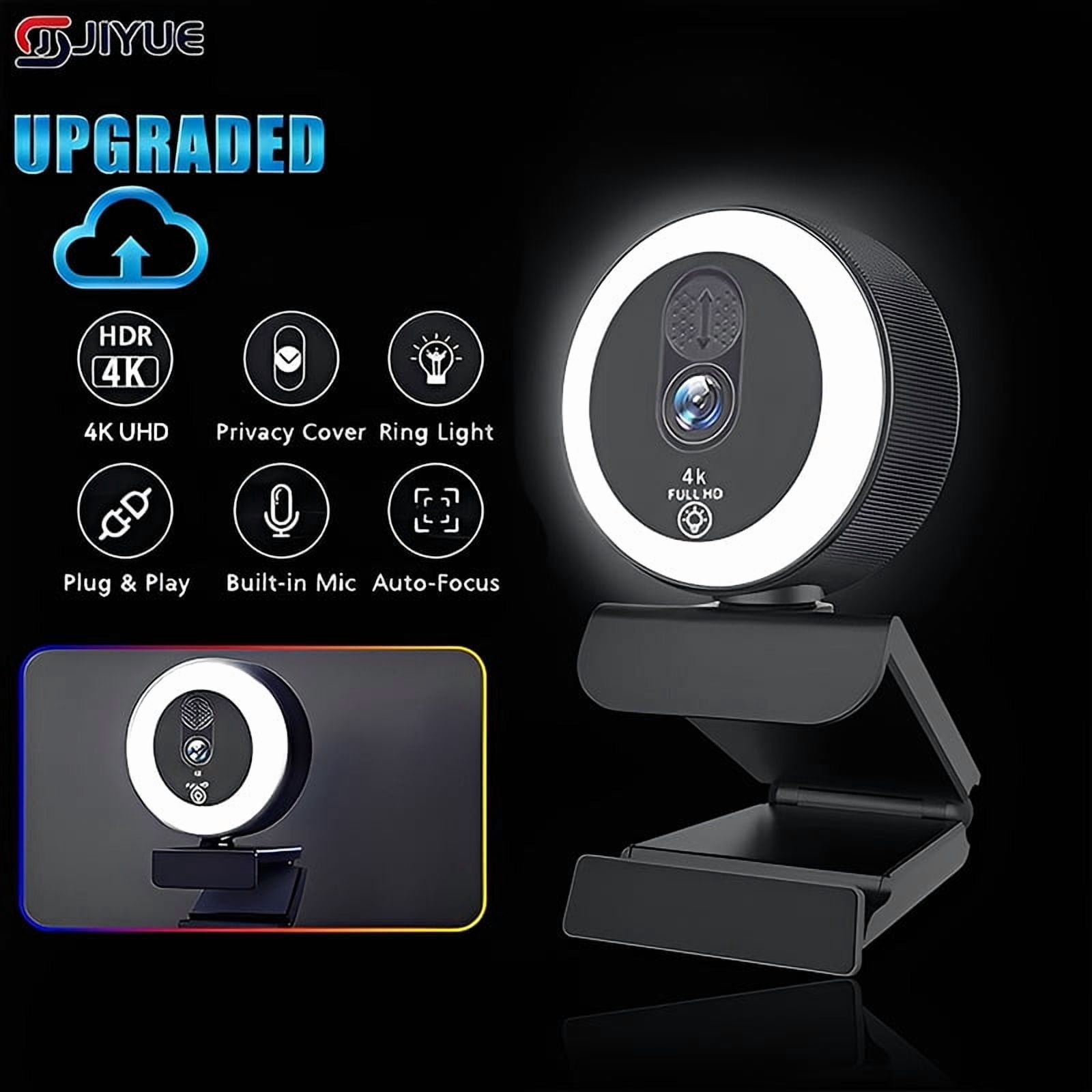 4k  With Fill Light, 2k/1080p Autofocus USB Camera With Microphone, Rotatable Webcam For Streaming, Video Conferencing