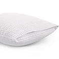 thumbnail image 5 of Mainstays Kids 100% Cotton Percale Bed Sheet Set, Twin, White Grid, 3 Pieces, 5 of 8