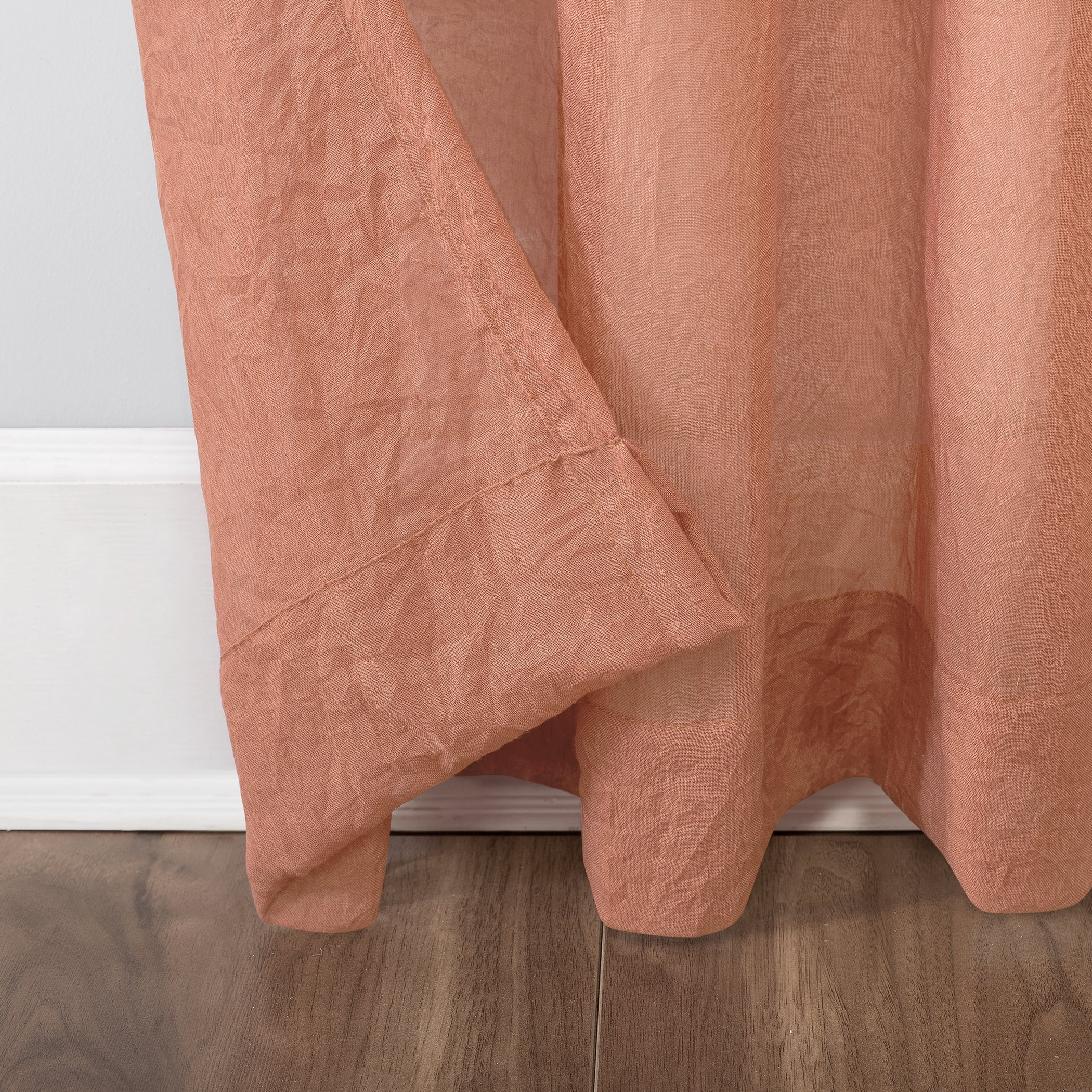 Mainstays Linen Textured Semi-Sheer Rod Pocket Curtain Panel, 50"x84", Terracotta Orange