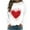 White, variant on Tops for Women under $10 Plus Size Round Neck Long Sleeve Love Heart Printed Sweatshirt White 2XL