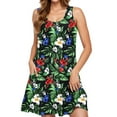 thumbnail image 2 of Axiiglly Beach Dress for Women Flowy Sleeveless Tank Dress Floral Print Summer Dresses Casual Swing Loose Sundress A line Vacation Hawaiian Mini Dress with Pockets, 2 of 6