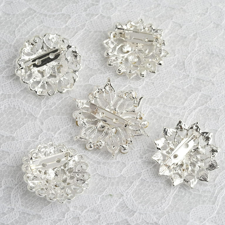 Rhinestone Gem Floral Pins, 1-1/2-Inch, 6-Count – Party Spin