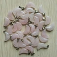 thumbnail image 2 of GKNET Wholesale 50pcs Natural Stone Powder crystal Moon Shape Pendant Bead 22X14X5mm, 2 of 4