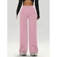 thumbnail image 6 of Workout Leggings Women's No Front Seam Straight Leggings High Waist Buttery Eddiy Gym Yoga Pants Pink L, 6 of 9