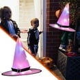 thumbnail image 2 of Gallickan Lighted Witch Hat, Light Up LED Halloween Witch Hat, Halloween Decorations for Outdoor Garden Party Carnival Supplies for Party Decor, Pink, 2 of 5
