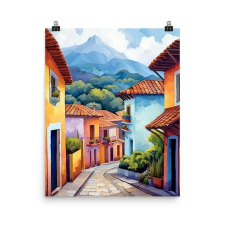 Bogota Colombia Print, La Candelaria Colorful Cityscape Wall Art, South America Colonial Street Poster, Vibrant Houses Artwork Home Decor #3322, Unframed Poster Size 8x12