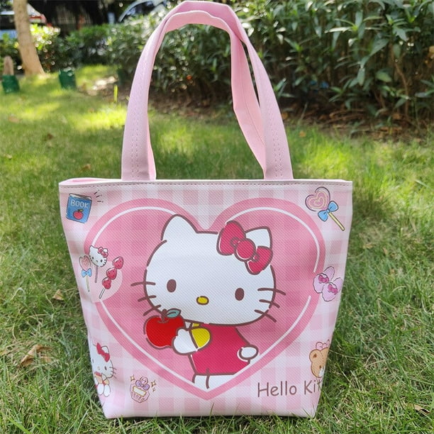 Sanrio-mochila de Hello Kitty Cinnamoroll Kuromi, bolso escolar de piel sintética, cartera para tarjetas, My Melody