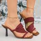 thumbnail image 2 of Mujeres Zapatillas Del Nudo de la Pata Abierta Del Dedo Del Pie de la Mula de Satén, Zapatillas Casuales Cómodas de la Primavera Del Verano Del Tamaño Más de las Mujeres, 2 of 9