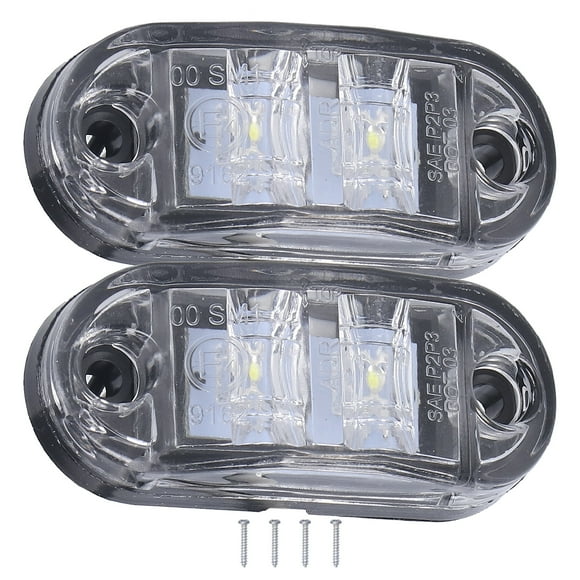 10-30V 2LED Luz de posición lateral Lámpara de señal de giro de alto brillo para automóviles Camiones Remolques RVsBlanco Jadeshay A
