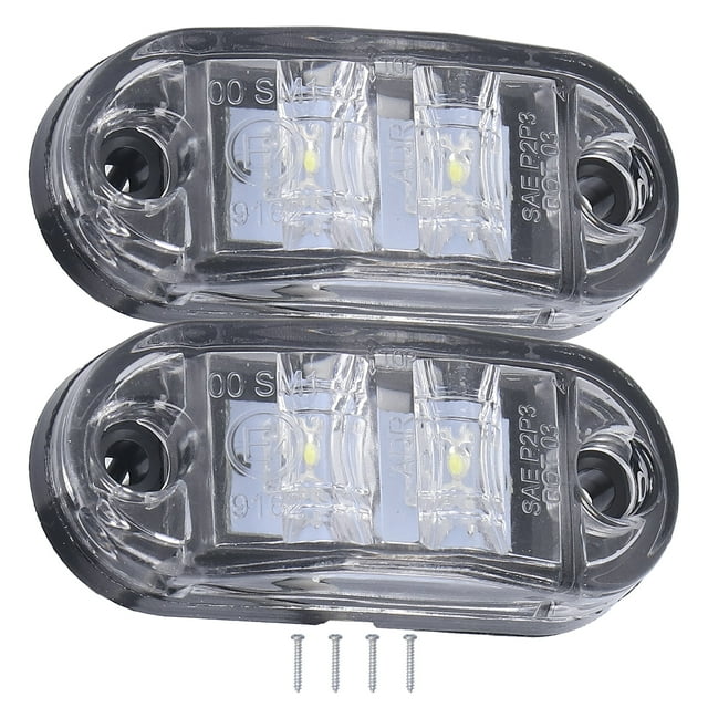 Indicateur Led Queue 10-30V 2LED Feu de Signalisation Haute Luminosité pour Voitures Camions Remorques RVsWhite