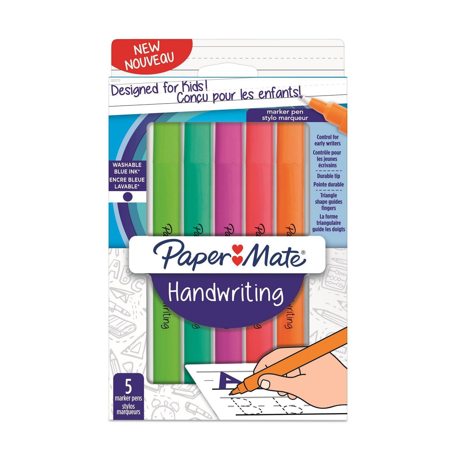 Paper Mate Handwriting Triangle Pen, 5/Pack