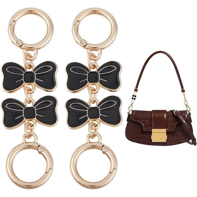 2 extensores de correa de bolso de 4,5 pulgadas con lazo, cadena para bolso, cadena de metal esmaltado dorado claro, correas para bolso de mano
