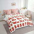 thumbnail image 4 of Manfei Educational Learning 7-Piece Bedding Comforter Set,26 Letters Alphabet King Bedding Sets,Red Abc Alphabet Bed Sheets For Kids,Ultra Soft Home Decor Reversible, 4 of 9