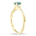 thumbnail image 3 of SZUL Women's Round Shaped Aquamarine and Diamond Tierra Ring in 10K Yellow Gold, 3 of 5