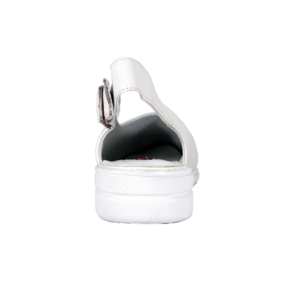 24 HOUR COMFORT Lucille Wide Width Closed Toe Leather Slingback WHITE 6