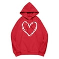 thumbnail image 3 of WTXUE Valentines Day Hoodies Sweatshirts Oversized Pullover Cute Heart Sweatshirts Long Sleeve Tops Fashion Casual Loose Tops with Pockets Trendy Outfits Red L, 3 of 4