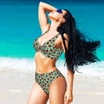 thumbnail image 4 of Kdxio Ladybugs 3 Print Women's 2 Piece High Waisted Wrap Spaghetti Strap Summer Swimsuit Bikini Set-Large, 4 of 5