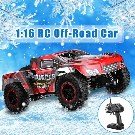 Rc Short Course Trucks MECO 1/16 RC Truck 2.4Ghz 2WD High Speed Off-road Car Short Course Truck Red Kid Toy Birthday Gift ()