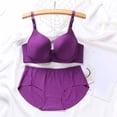 thumbnail image 2 of SROBPTY Womens Plus Size Bras Solid Solid Thin Underwire Push Up Set with Panty Cup C Brassiere for Daily Wear, 2 of 5
