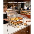 thumbnail image 4 of KFFKFF 2-Tier Commercial Food Warmer Display, 450W Food Display Warmer with Light, Detachable Shelves and Double-Sided Door Design, 85℉~185℉ Air Heating, 48L, 4 of 9