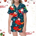 thumbnail image 2 of WEAIXIMIUNG Pyjama pour Tout-Petits 2T Ensemble de Pyjama Décontracté Imprimé à Boutons Col Rabattu Manches Courtes et Shorts, 2 of 4